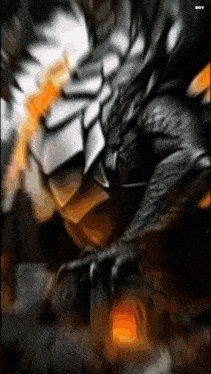 a black and white image of a dragon with the word boy in the bottom right corner