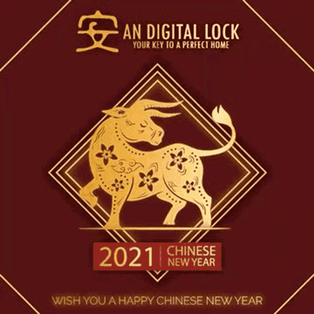 a chinese new year greeting card with a bull smoking a pipe .