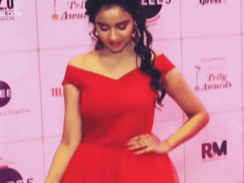 Ashi Singh Pose GIF - Ashi Singh Pose Red Dress GIFs