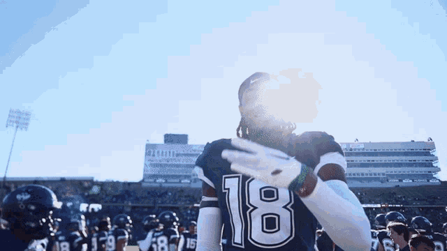 a football player wearing a jersey with the number 18