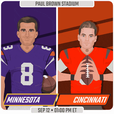 a poster for a football game between minnesota and cincinnati on september 12th