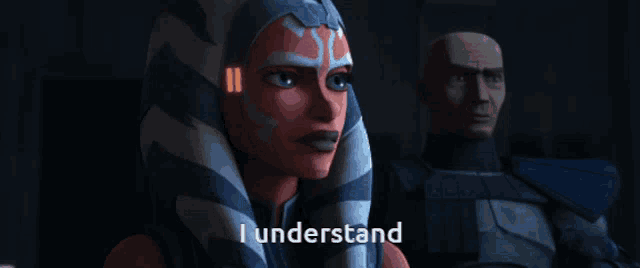 a cartoon character says i understand in front of a clone trooper