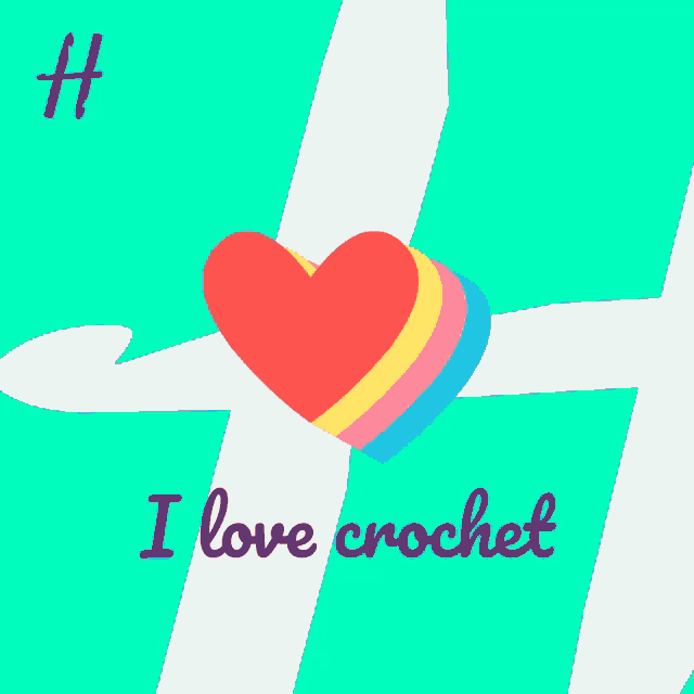 a poster that says i love crochet with a heart in the center