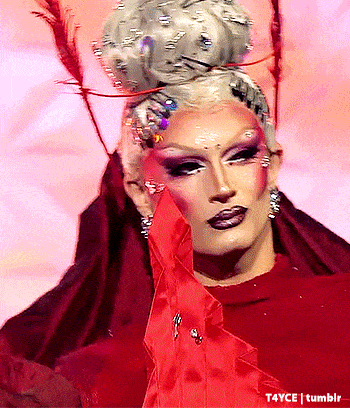 a close up of a drag queen 's face with the words t4yce tumblr below it