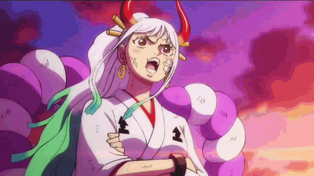 a cartoon drawing of a woman with horns