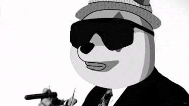 a cartoon panda wearing sunglasses and a hat