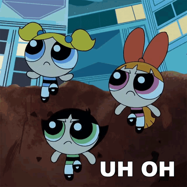 bubbles buttercup and blossom from the powerpuff girls are shown