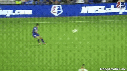 a blurry picture of a soccer field with a watermark that says freegifmaker.me .