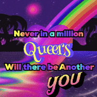 a poster that says never in a million queers will there be another you