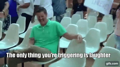 Trigger Laugh GIF - Trigger Laugh Green Shirt Guy GIFs