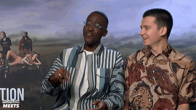 Laughing Asa Butterfield GIF - Laughing Asa Butterfield Ncutti Gatwa GIFs