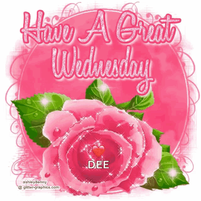 a pink rose with the words have a great wednesday written on it