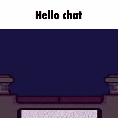 a purple cylinder with the words `` hello chat '' on it .