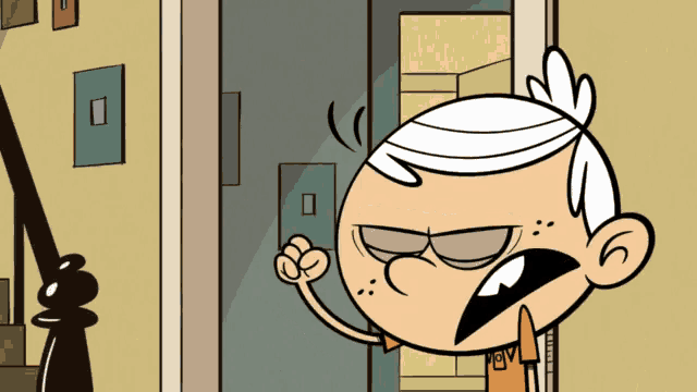 lincoln loud from the loud house is wearing sunglasses and giving a fist bump