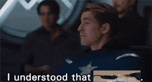 a man in captain america 's uniform says i understood that