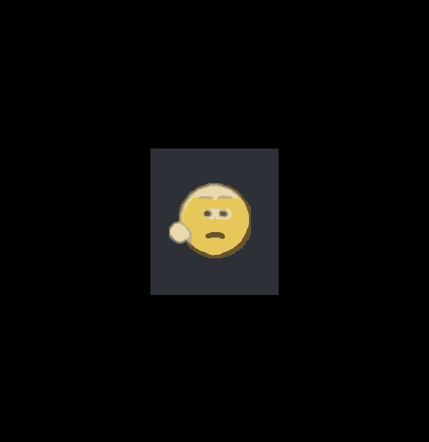 a yellow smiley face with an angry expression and a white puff of smoke coming out of it 's mouth .