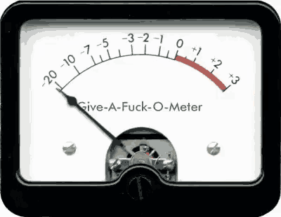 a gauge that says give-a-fuck-o-meter