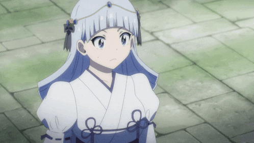 a girl with blue hair is wearing a kimono