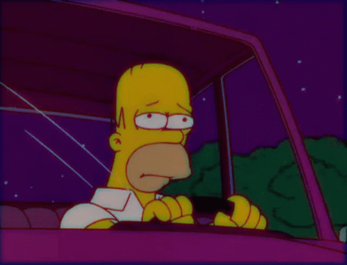 Homer Simpson Driving GIF - Homer Simpson Driving Sad GIFs