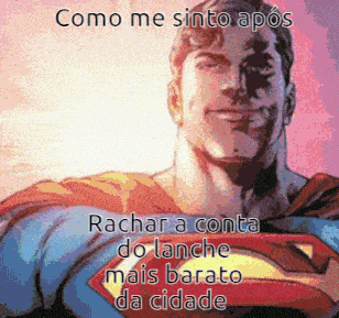 a cartoon of superman with the words como me sinto após written below him
