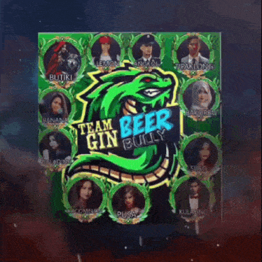 a logo for team beer gin bully shows a green dragon
