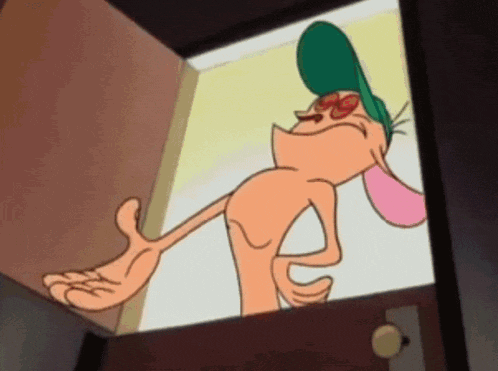 a cartoon character wearing a green hat and sunglasses