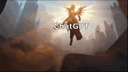 a painting of an angel with the words chatgpt written on it