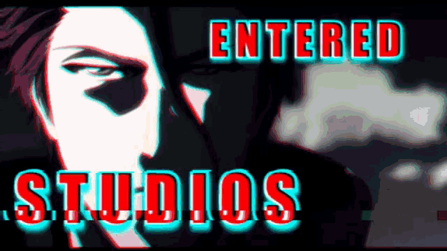 an ad for entered studios shows a man 's face