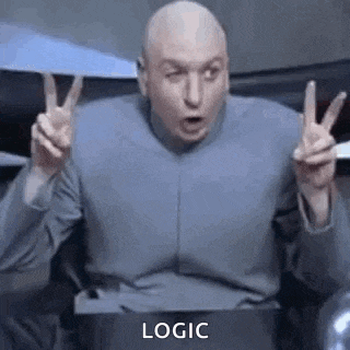dr. evil is giving a peace sign with his hands .