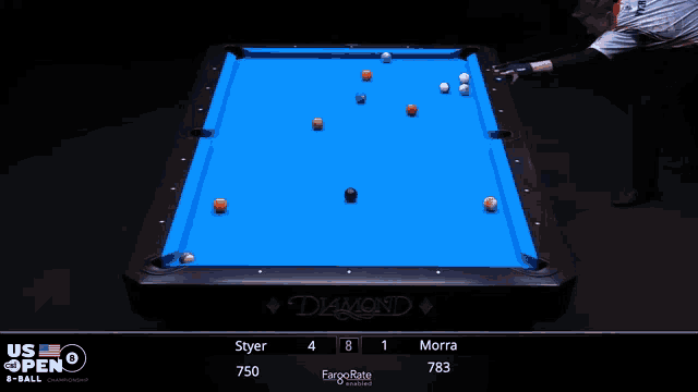a pool table with a player named styler