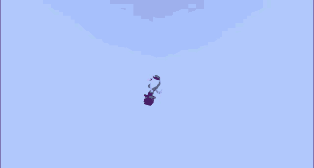 a purple flower is flying through the air