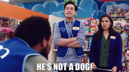 Superstore Jonah Simms GIF - Superstore Jonah Simms Hes Not A Dog GIFs