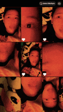 a screen shot of a person 's face with a select multiple button in the corner