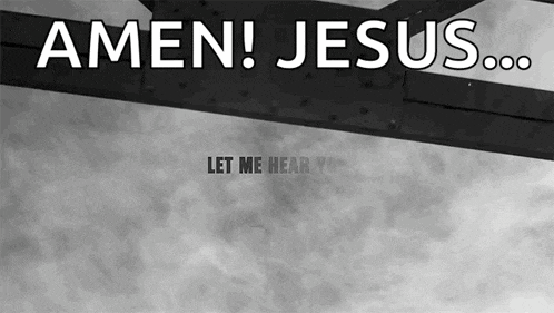 a black and white photo of a cross with the words amen jesus let me hear you written on it .