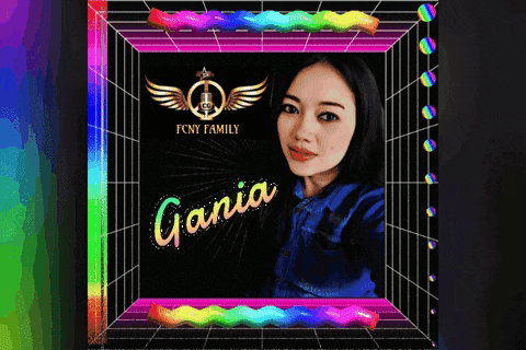 a picture of a woman with the name gania written on it