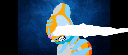 a cartoon drawing of a cat with a white smoke coming out of it 's mouth