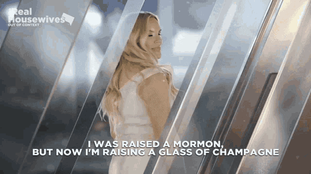 a real housewives ad with a blonde woman