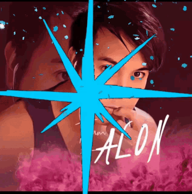 a picture of a man with a blue star and the word alok
