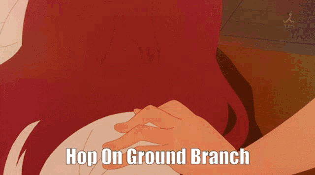 a picture of a person with the words hop on ground branch