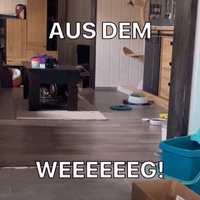 a picture of a living room with the caption aus dem weeeeeg