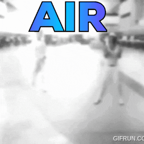 a black and white photo with the word air in blue letters