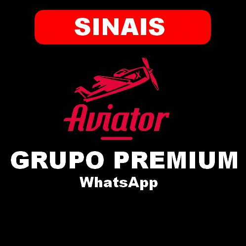 a logo for aviator grupo premium whatsapp with a red plane on a black background