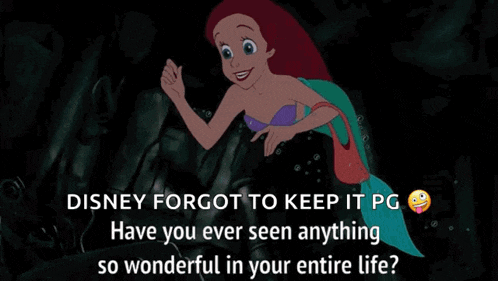 a cartoon of ariel from the little mermaid holding a fork