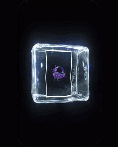 a glowing cube with a picture of a skull on it