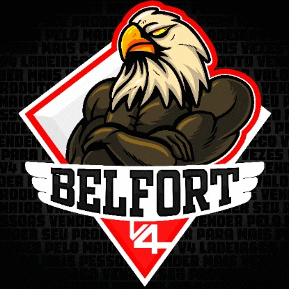 a logo for belfort v4 has an eagle on it