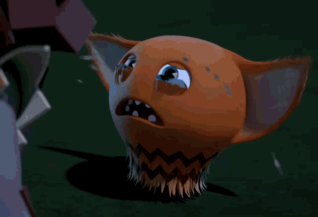 a cartoon character has a tear coming out of his eye