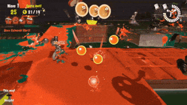 a screenshot of a video game with a boss salmonid alert on the screen