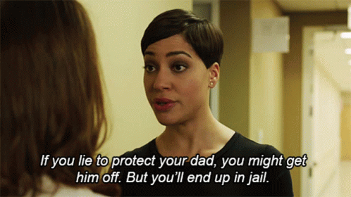 If You Lie To Protect Your Dad You Might Get Him Off But Youll End Up In Jail Lucca Quinn GIF - If You Lie To Protect Your Dad You Might Get Him Off But Youll End Up In Jail Lucca Quinn The Good Fight GIFs