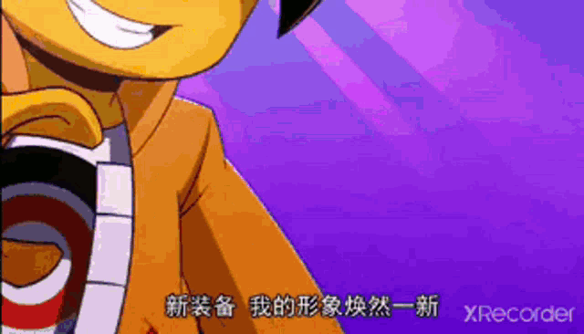 a cartoon character with chinese writing on the screen
