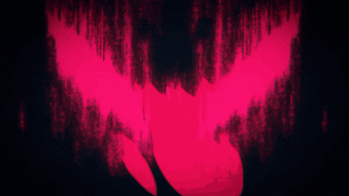 a red background with a black outline of a person